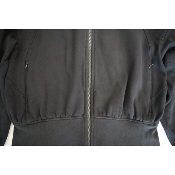 Lululemon W3ECTS Women's Sz 8 Black Hugged-Waist Cotton Zip Hoodie - Picture 8 of 16